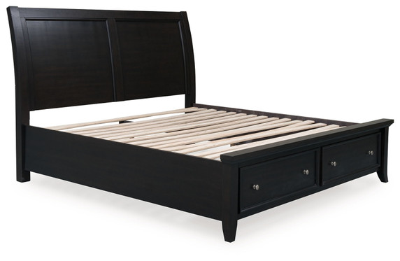 Bambori - Dark Brown - California King Sleigh Storage Bed