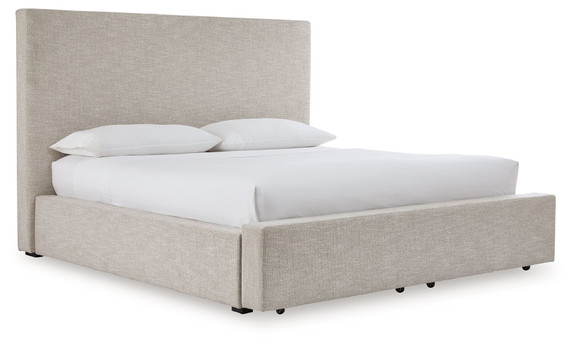 Kristiland - Light Brown - California King Upholstered Storage Bed