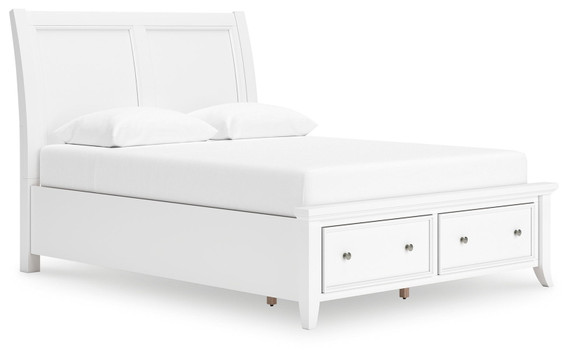 Trulani - White - Queen Sleigh Storage Bed