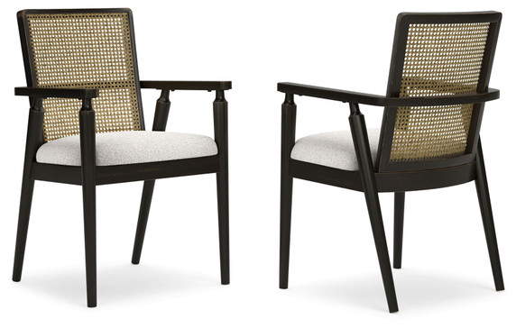 Galliden - Black - Dining Upholstered Arm Chair (Set of 2) Galliden - Black - Dining Upholstered Arm Chair (Set of 2)