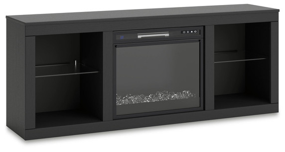 Cayberry - Black - 64" TV Stand With Electric Fireplace