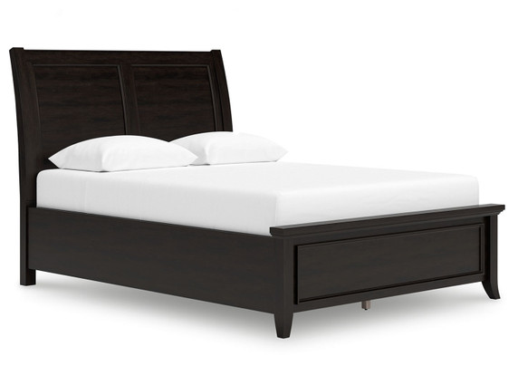 Bambori - Dark Brown - Queen Sleigh Bed