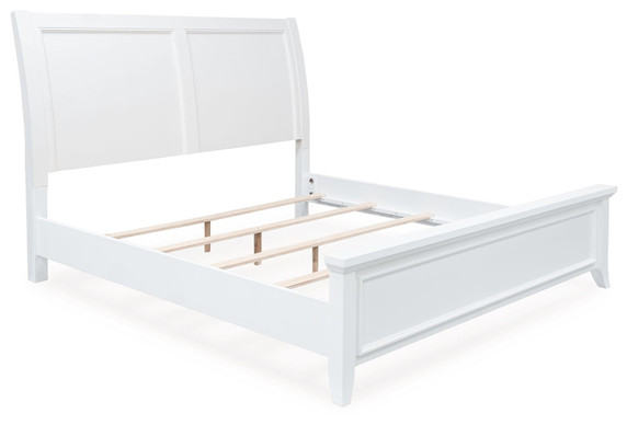 Trulani - White - King Sleigh Bed