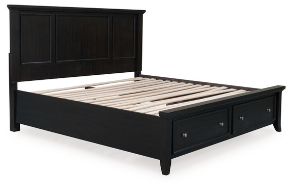 Bambori - Dark Brown - King Panel Storage Bed