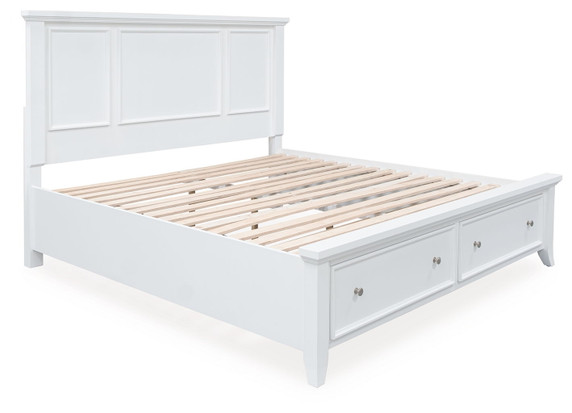 Trulani - White - King Panel Storage Bed