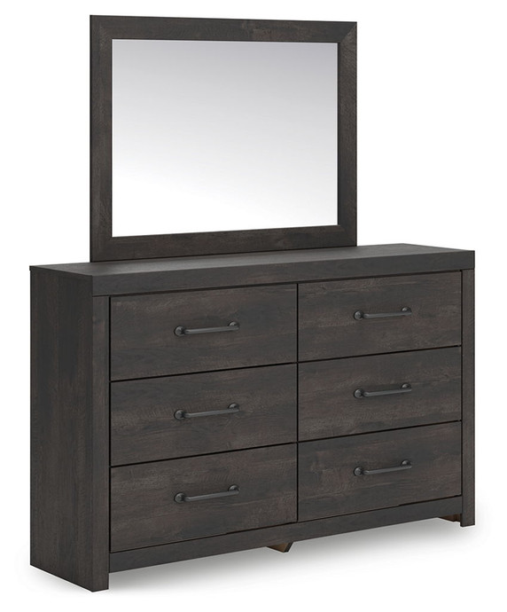 Delmorta - Dark Gray - Dresser And Mirror