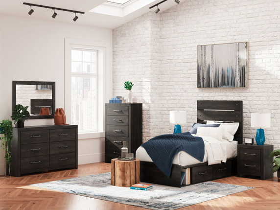 Delmorta - Panel Bed With Storage Set