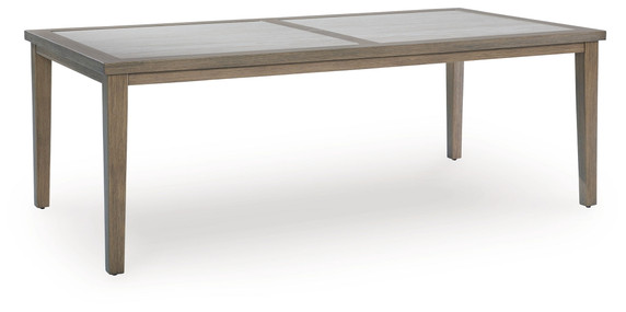Rainier Ranch - Brown / Beige - Rectangle Dining Table With Umbrella Option Rainier Ranch - Brown / Beige - Rectangle Dining Table With Umbrella Option