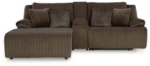 Top Tier - Chocolate - 3-Piece Reclining Sectional Sofa With Laf Press Back Chaise - Fabric Top Tier - Chocolate - 3-Piece Reclining Sectional Sofa With Laf Press Back Chaise - Fabric