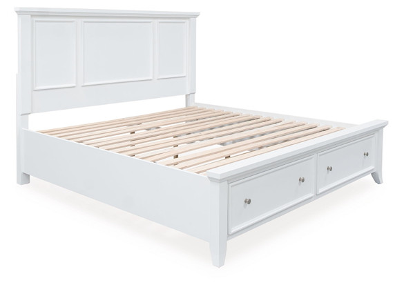 Trulani - White - California King Panel Storage Bed