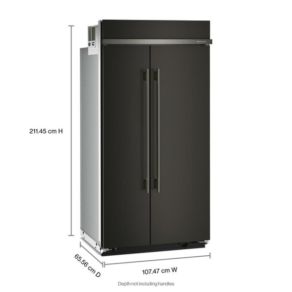 Kitchenaid® 25.5 Cu. Ft. 42" Built-In Side-by-Side Refrigerator with Platinum Interior KBSN742SBE
