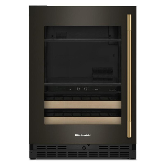 Kitchenaid® 24" Beverage Center with Glass Door and Wood-Front Racks KUBL524SBE
