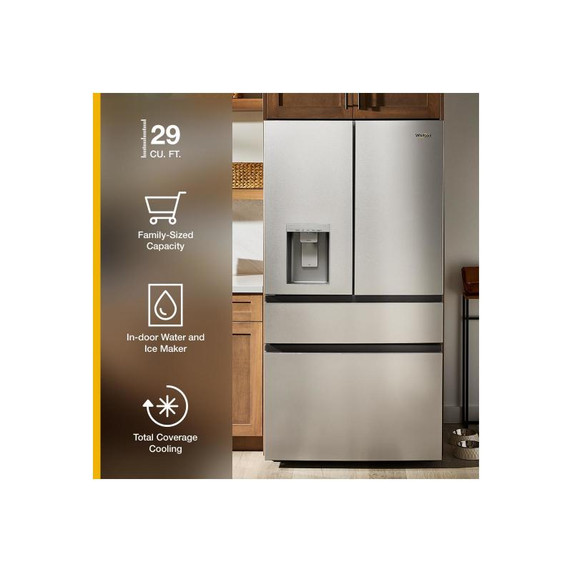 Whirlpool® 29 Cu. Ft. Family-Sized Capacity French door refrigerator with Flexible Temperature Drawer WRMF3536SW