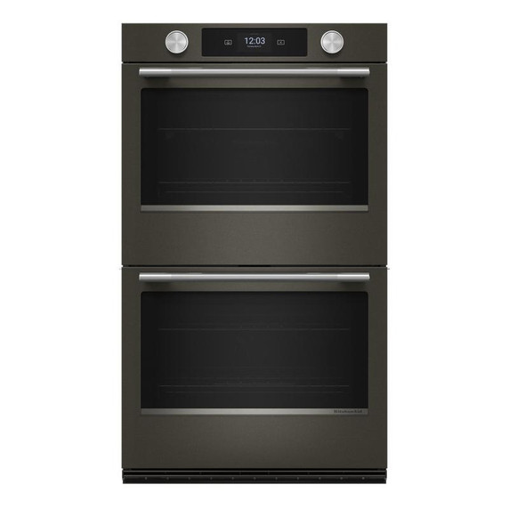 Kitchenaid® 30-inch Smart Electric Double Wall Oven with Assisted Cooking Modes - Black Ore KOED730SBE