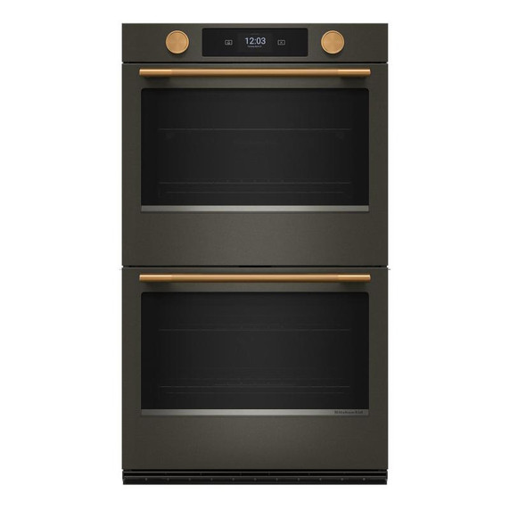 Kitchenaid® 30-inch Smart Electric Double Wall Oven with Assisted Cooking Modes - Black Ore KOED730SBE