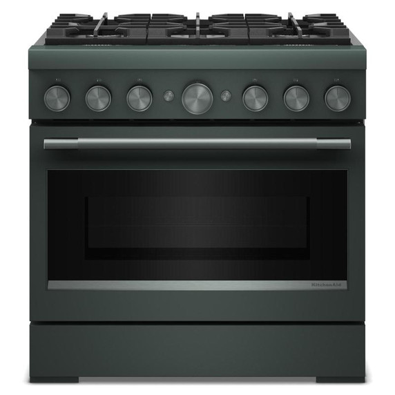 KitchenAid® 36-Inch 6 Burner Commercial-Style Dual Fuel Range with No Preheat Air Fry Mode KFDS936SJP