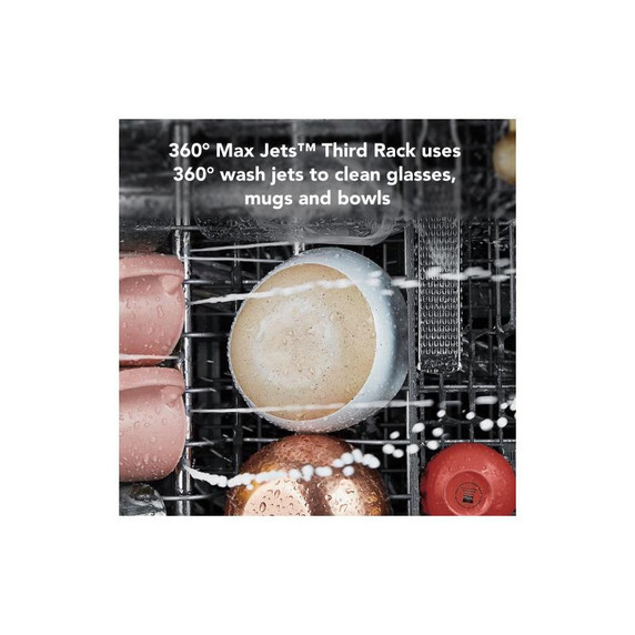 Kitchenaid® 44 dBA Dishwasher in PrintShield™ Finish with 360° Max Jets™ Third Rack KDPM604KBS