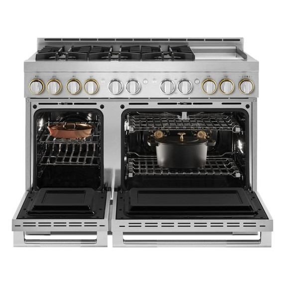 Jennair® 48" RISE™ Gas Professional-Style Range with Chrome-Infused Griddle JGRP548HL