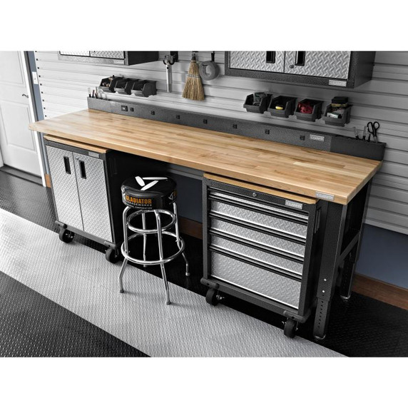 Gladiator® 8' (243.8 cm) Wide Adjustable Height Hardwood Workbench GAWB08HWEG