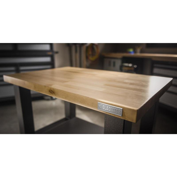 Gladiator® 8' (243.8 cm) Wide Adjustable Height Hardwood Workbench GAWB08HWGW