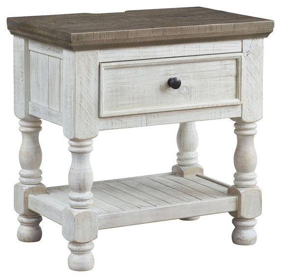 Havalance - White / Gray - One Drawer Night Stand