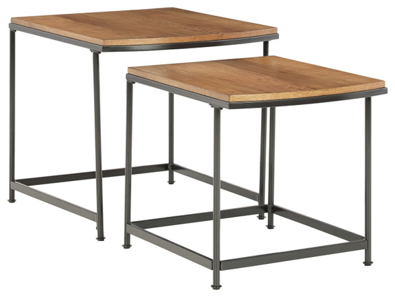 Drezmoore - Light Brown / Black - Nesting End Tables (Set of 2) Drezmoore - Light Brown / Black - Nesting End Tables (Set of 2)