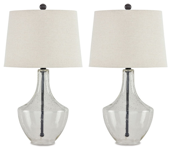 Gregsby - Clear / Black - Glass Table Lamp (Set of 2)