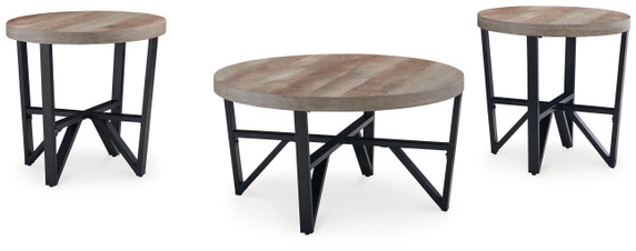 Deanlee - Grayish Brown / Black - Occasional Table Set (Set of 3) Deanlee - Grayish Brown / Black - Occasional Table Set (Set of 3)
