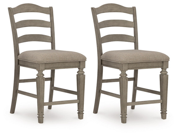 Lodenbay - Antique Gray - Upholstered Barstool (Set of 2) Lodenbay - Antique Gray - Upholstered Barstool (Set of 2)