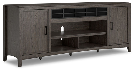 Montillan - Grayish Brown - XL TV Stand With Fireplace Option Montillan - Grayish Brown - XL TV Stand With Fireplace Option