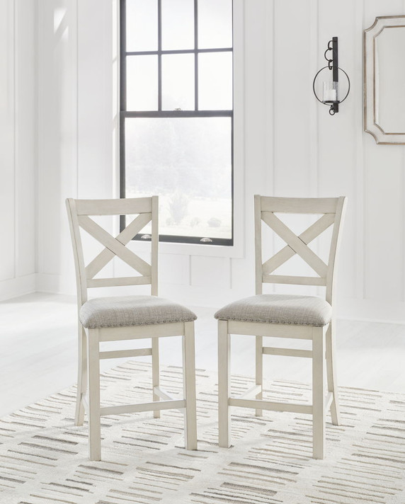 Robbinsdale - Antique White - Upholstered Barstool (Set of 2) Robbinsdale - Antique White - Upholstered Barstool (Set of 2)