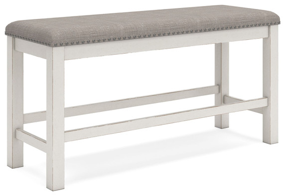 Robbinsdale - Antique White - Dbl Counter Height Upholstered Dining Bench Robbinsdale - Antique White - Dbl Counter Height Upholstered Dining Bench