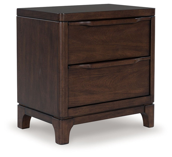Korestone - Dark Brown - Two Drawer Night Stand