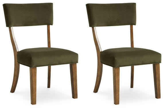 Steenlage - Green / Brown - Dining Upholstered Side Chair (Set of 2)