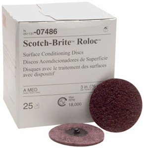 Scotch-Brite Roloc Surface Conditioning Disc 07486 Maroon 3 Medium 25/box