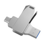 USB Flash Drive OTG-122 Custom Printed with Your Logo - Dual USB 3.0 (USB-A/USB-C) Connectors - Silver