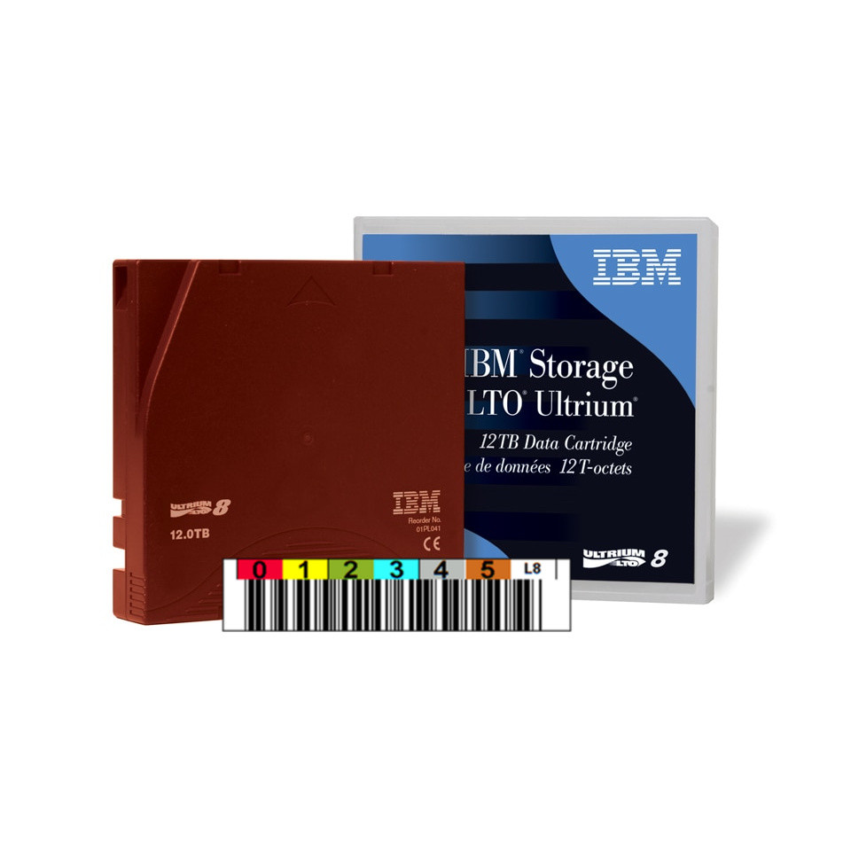 IBM LTO 8 Tape (BaFe) with Custom Barcode Label