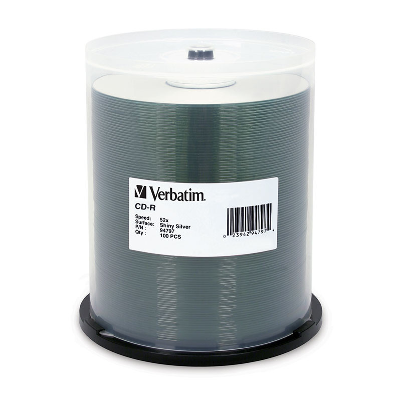 Verbatim DataLifePlus CD-R 94797 Shiny Silver Silkscreen Disc