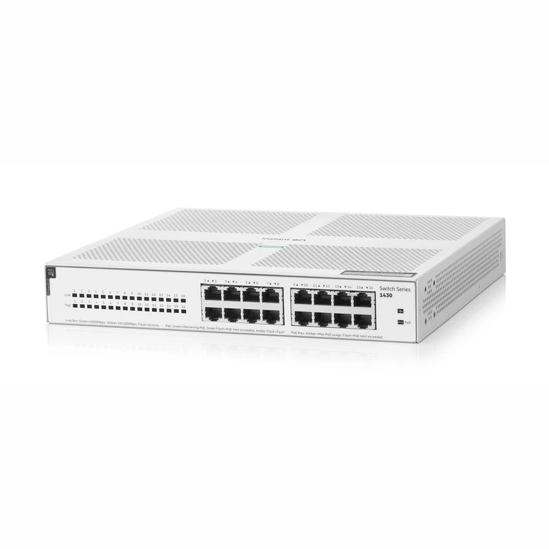 Aruba Instant On 1430 Switch 16-Port Gigabit Class4 PoE 124W 