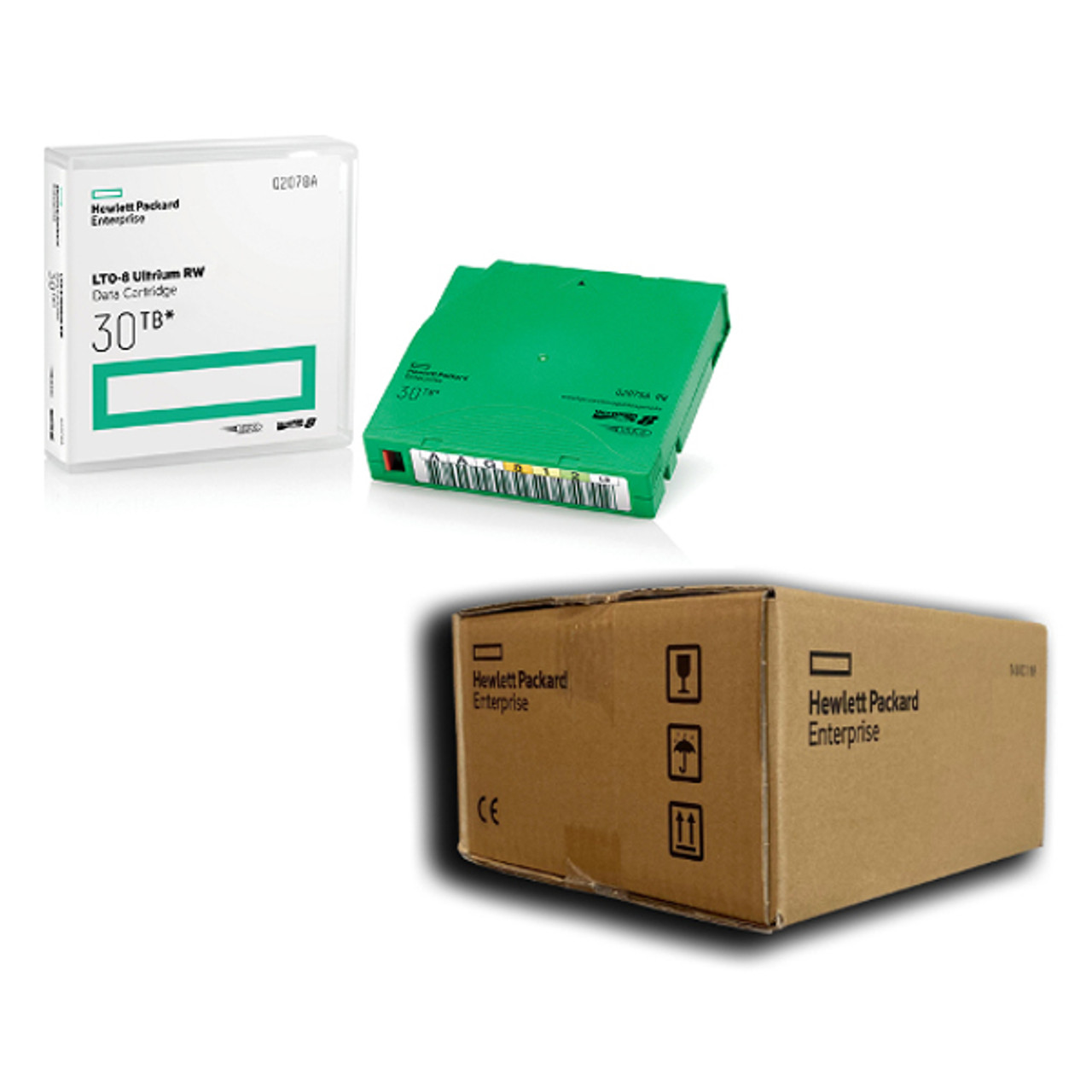 HP LTO 8 Tapes with Custom Barcode Labels - Q2078A-BC
