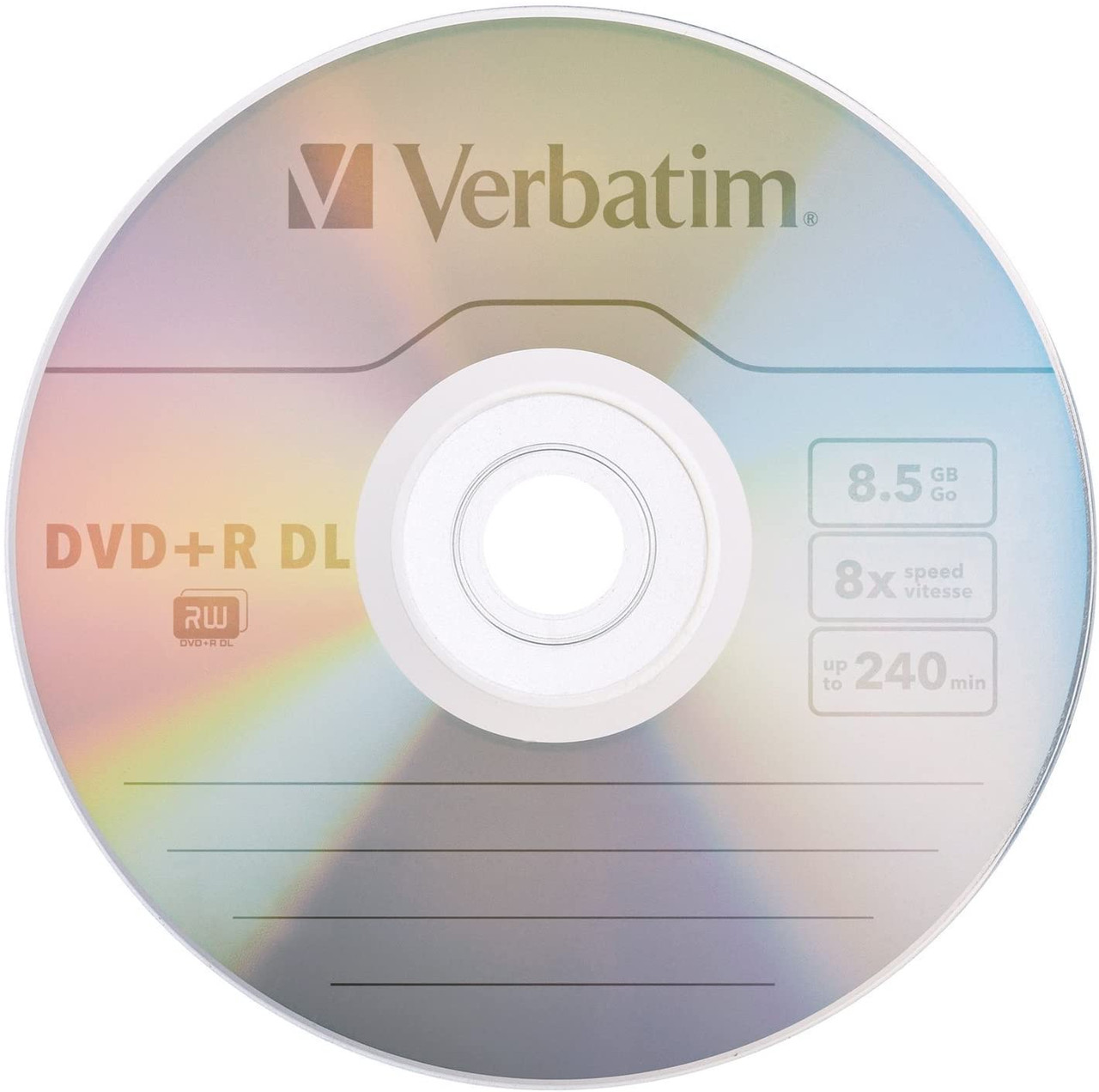 Verbatim DVD+R DL 8.5GB 8x Double Layer Disc - 5 in Slim Jewel Cases