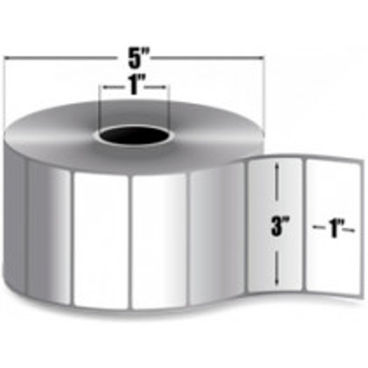 Zebra 18924 x in Labels Thermal Transfer Polypropylene labels, PolyPro  3000T Permanent Adhesive Shipping labels, Zebra Desktop Printer Compatible,  in Core roll/case