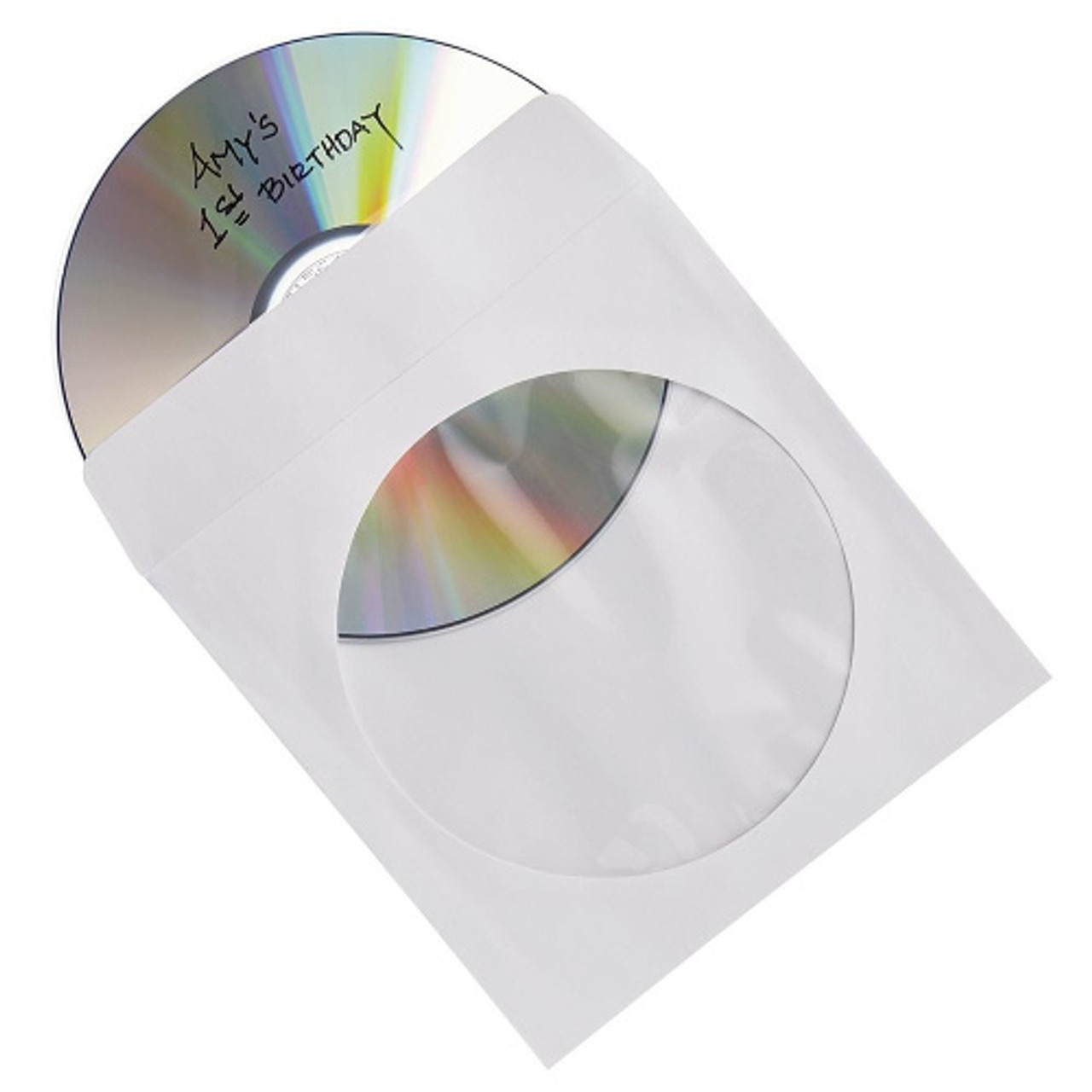 Verbatim Paper CD/DVD Sleeve with Window and Flap - Box of 100