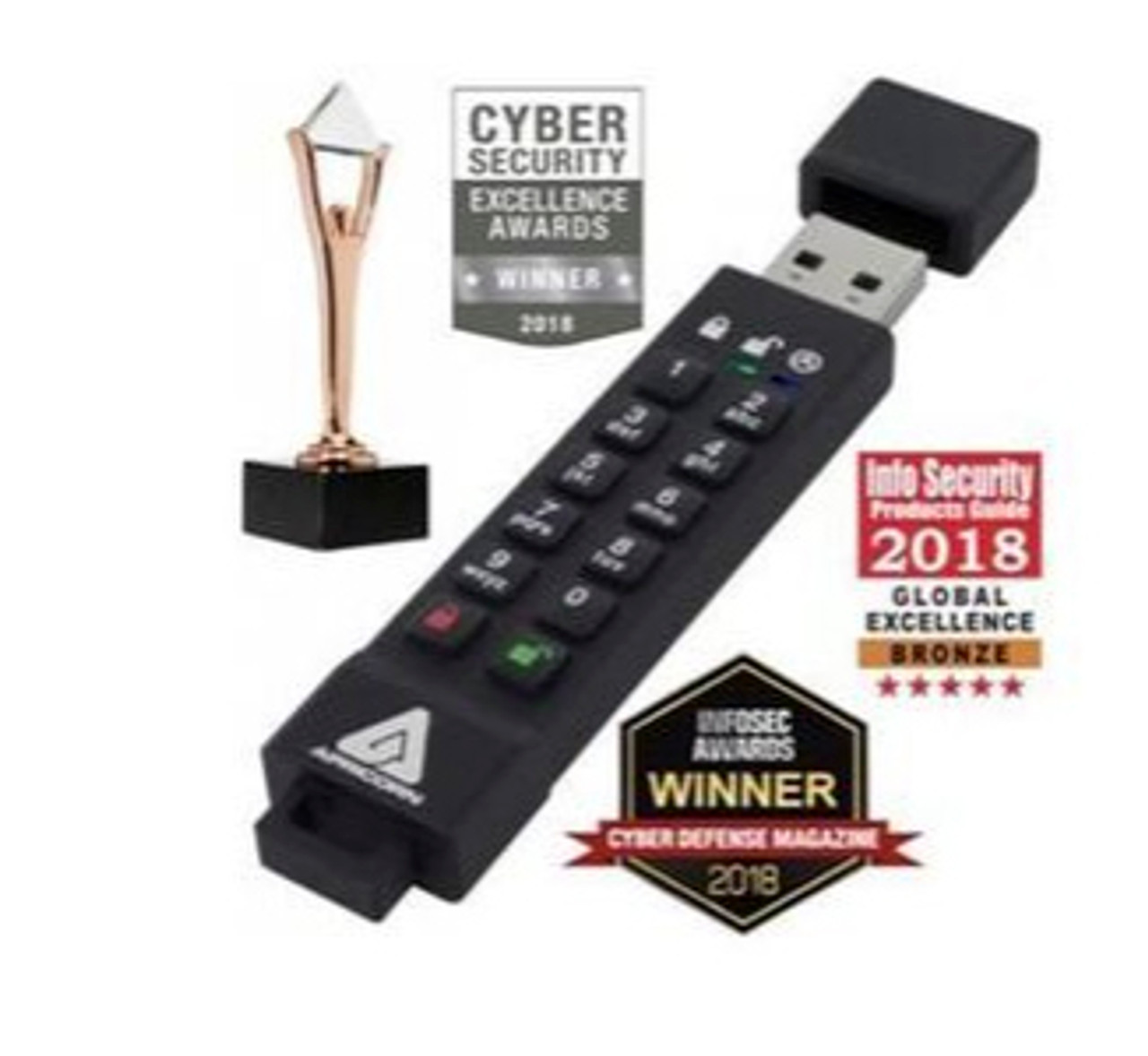 Bedrag Giftig dart Apricorn 128GB Aegis Secure Key 3z Encrypted USB 3.1 - ASK3Z-128GB USB  Flash Drive