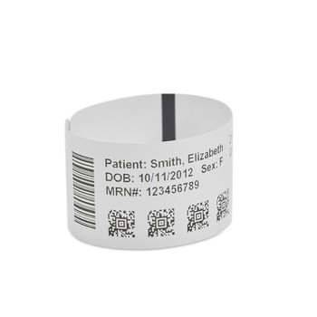Zebra 10015357K - White Wristband Pediatric, Polypropylene, 1 x 7in, Direct Thermal, Z-Band UltraSoft, Cartridge, 6 Cartridges/Carton
