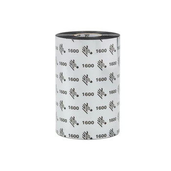 Zebra 1600 Wax Ribbon (4.33 in x 229 ft), Standard, .5 in Core - 01600GS11007 (Case of 24 Ribbons)