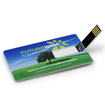 Business Card/Credit Card Shaped Flash Drive Custom Printed with Full Color on Both Sides
