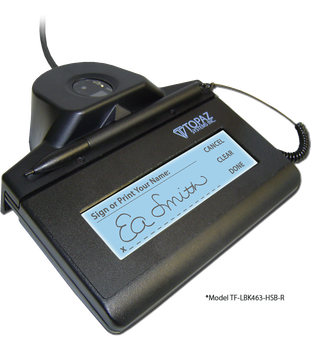 Topaz IDLite LCD 1x5 TF-LBK463-HSB-R Biometric Signature Capture Pad with USB