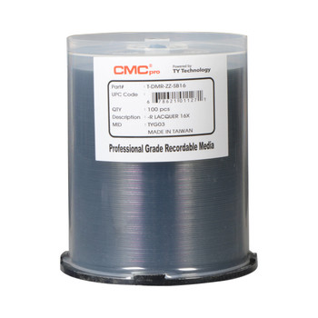 CMC DVD-R Silver Lacquer Disc - T-DMR-ZZ-SB8 | TapeandMedia.com