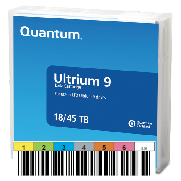 Quantum LTO 9 Tape with Custom Barcode Label (BaFe) MR-L9MQN-01-BC